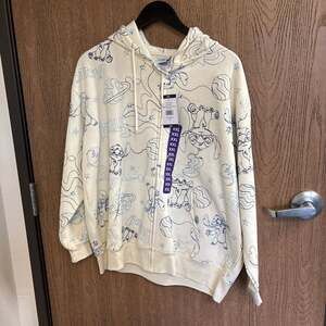 Disney Lilo & Stitch Embroidered Zip-Up Hoodie Women's Cream/Blue All-Over Print